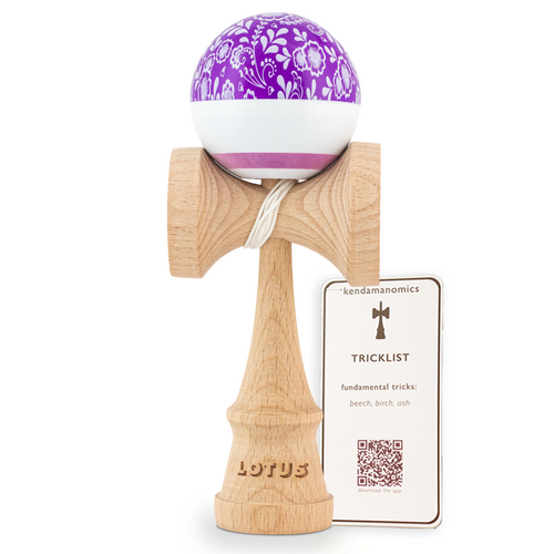 パープルブルームけん玉 トリックリスト付き – Lotus Kendamas