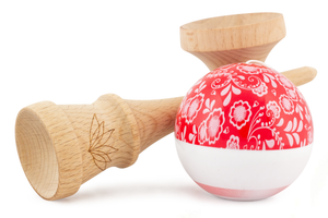 
                  
                    Load image into Gallery viewer, Red Bloom Kendama with Tricklist
                  
                